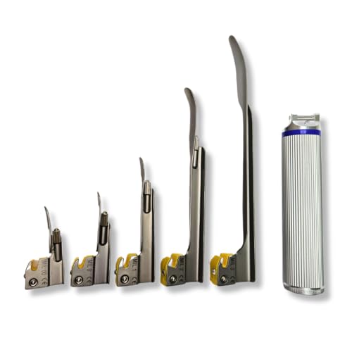 Laringoscópio com Led 05 Lâminas Retas Inox EM-LR1 Veterinário