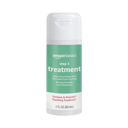 Amazon Basics 3-Step Acne Remedy System Treatment with 2.5% Benzoyl Peroxide for Breakouts and Blemish Treatment, 2 Fluid Ounces, 1-Pack