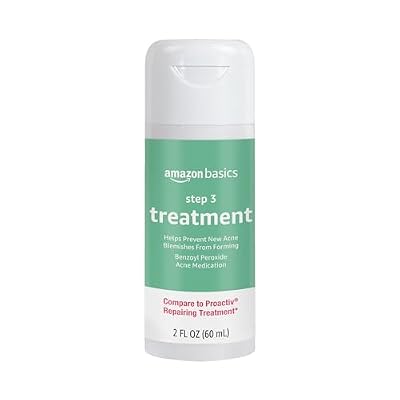 Amazon Basics 3-Step Acne Remedy System Treatment with 2.5% Benzoyl Peroxide for Breakouts and Blemish Treatment, 2 Fluid Ounces, 1-Pack
