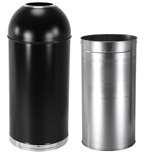Caneca de basura metálica 58 litros negro miniatura 7
