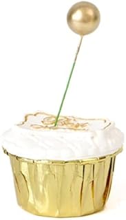 KDDOM 10 PCS Gold Ball Cake Toppers for Wedding Party Birthday Cake Decoration(2cm,Gold)