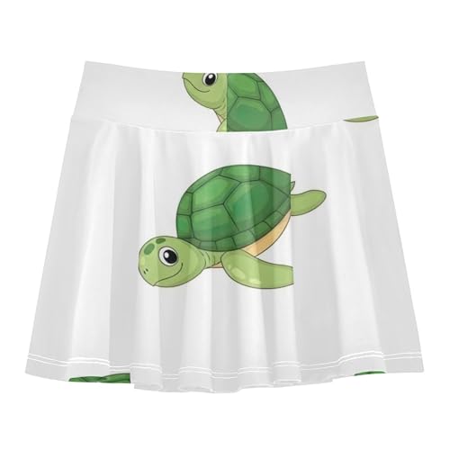Cute Cartoon Sea Turtles Athletic Shorts Girls Skorts Skirts with Shorts Cool Pink Girl Skort 3t2