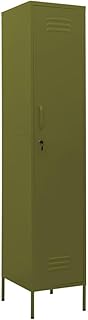 vidaXL Schließfachschrank mit 4 Einlegeböden Umkleideschrank Stahlschrank Lagerschrank Metallschrank Aktenschrank Schrank Olivgrün 35x46x180cm Stahl