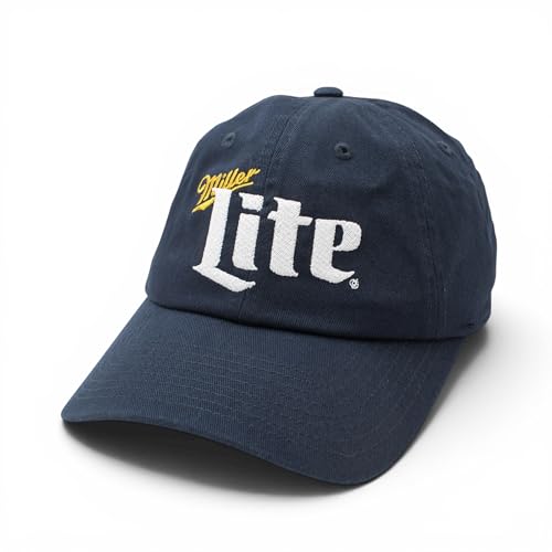 AMERICAN NEEDLE Officially Licensed Miller Lite Ballpark Slouch Strapback Adjustable Beer Hat PI020A Navy Blue Authentic OSFA New