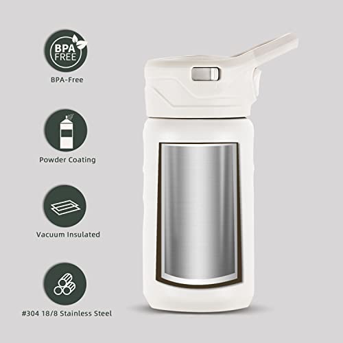 IDEUS Insulated Water Bottle 360ml/12oz, Stainless Steel Water Bottle for School Insulated Bottles with Straws Leakproof - Image 2