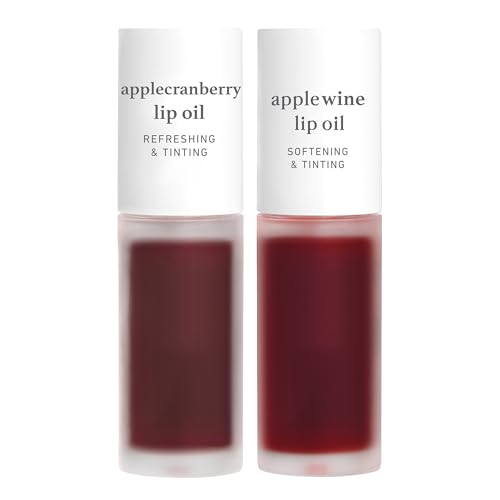 Image of NOONI Korean Lip Oil Set - Applecranberry & Applewine - Plumping Lip Gloss | 24HR Hydration, Moisturizing Lip Oil, Natural Lip Plumping Effect, Waterproof Wear, Glossy Finish, Gift Stocking Stuffers