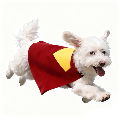 Red Hero Dog and Cat Costume Cape for Halloween and Parties (Small)