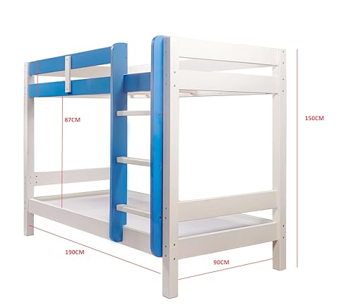 Image of KIDOMATE Mandarin Solid Wood Bunk Bed for Kids with Underbed Storage & Toy Rack | Space-Saving Twin Bed with Guard Rails, Ladder, Safety Design for Boys & Girls Bedroom (Pink, Twin Over Twin)