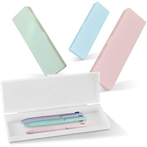 CIOUYAOS 4 Pack Clear Pencil Case,Translucent Plastic Pencil Box,Small Storage Box Stationary Organizer, Pencil Cases for Women Boys,Office School Supplies for Student Stationery Cover