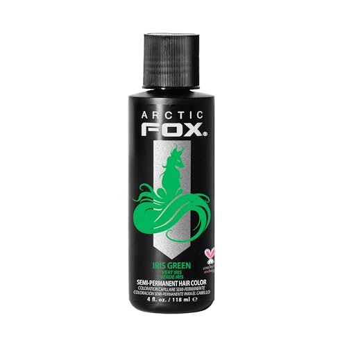 ARCTIC FOX Vegan and Cruelty-Free Semi-Permanent Hair Color Dye (4 Fl Oz, IRIS GREEN)