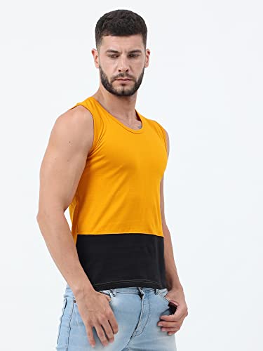 Image of Ideation Men's Cotton Round Neck Color Block Sleeveless T-Shirt