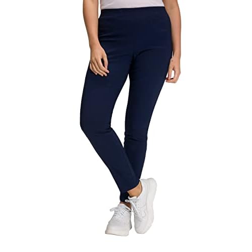 Ulla Popken Damen Bengalinhose Slim, Sienna Hose, Schwarz, W(Herstellergröße: 44)