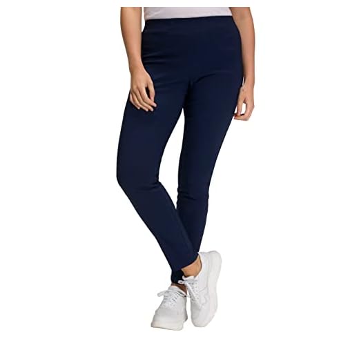 Ulla Popken Damen Bengalinhose Slim, Sienna Hose, Schwarz, W(Herstellergröße: 46)