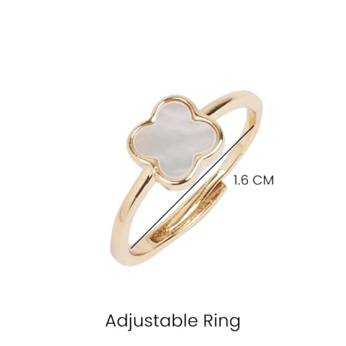 Image of SALTY Anti Tarnish Finger Ring for Women | Adjustable Fancy Jewellery Design | Fashion Accessories for Girls | Minimal Jewelry | Gift for Diwali, Christmas, Marriage, Birthday