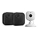 Blink-Kamera Outdoor 4 + Blink Mini 2 Weiß| Kabellose intelligente HD-Sicherheitskamera, zwei Jahre Batterielaufzeit, fortschrittliche Bewegungserfassung, 2-Kamera-System