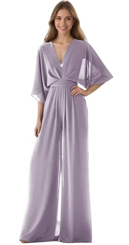 One Piece Jumpsuits for Women for Women Batwing Sleeve Wide Leg Long Pants Casual Formal Rompers with Pockets