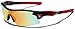 Half Frame Kids Teen Age 8-16 Performance Baseball Cycling Running Sport Sunglasses Color Mirrored Lens(Black/Red Tips)
