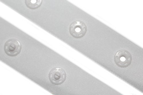 dalipo 22007 - Body-Verschluss, Druckknopfband, Meterware, weiß Cover