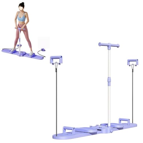 NYHGOXM レッグスライダー トレーニングマシン 折り畳み可能 静音設計 骨盤底筋トレーニング器具 内転筋トレーニング 足痩せ 美脚エクササイズ ダイエットマシン 女性向け 室内用 フロアスタンド型 開脚マシーン 体幹トレーニング 有酸素運動 ジム/リ