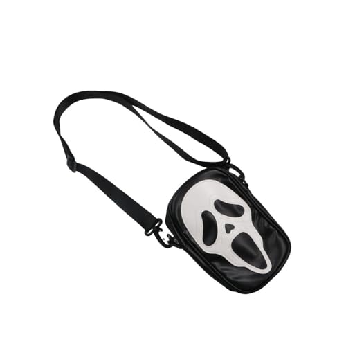 Funny Skull Face Crossbody Shoulder Bag Tote Bag, Soft PU Leather Mobile Phone Small Crossbody Bag Zip Purses4