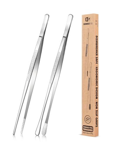 2-Pcs-10-Inch-Kitchen-Tweezers-Fine-Tweezer-Tongs-Stainless-Steel-Professional-Long-Cooking-Tweezers-for-BBQ-Sea-Food-Repairing-and-Serving-SILVER