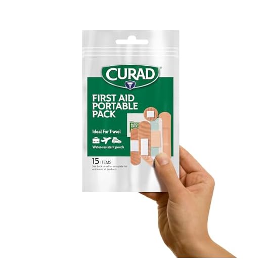 CURAD First Aid Portable Pack |15 - Count On-the-Go Essentials |12 Packs