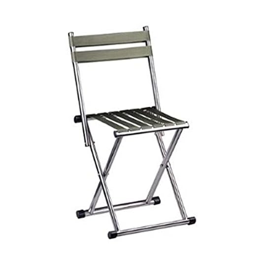 COLiJOL Elegantniture hopfällbar pall ryggstöd liten bänk vuxen utomhus fiskestol liten pall (färg: Silver, storlek: 54 x 33 x 26 cm/silver/68 x 33 x 29 cm