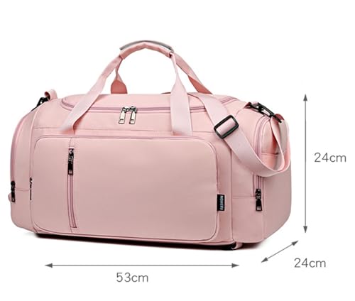 Convertible Suit Travel Bag 20in Oxford Cloth Travel Garment Bag,Carry On Garment Duffel Bag For Women Sports Bag hanging garment duffel bag (Color : Pink, Size : 53 * 24 * 24 cm)2