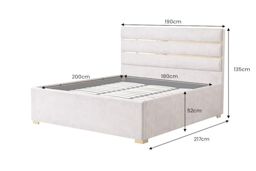 Riess Ambiente Modernes Boxbett Metropolitan - 180x200 cm - grau - Samt inkl. Bettkasten Matratze Topper Bett Polsterbett – Bild 4