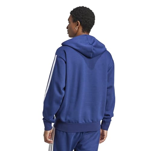 Image of adidas Mens Essentials Three Stripes Fleece Hoodie Athletic Outerwear Casual - Green