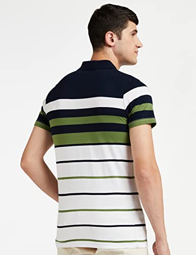 EYEBOGLER Men's Striped Regular fit T-Shirt (T285HS_White Darknavy Indigo Royal S) EYEBOGLERMenRegularT-Shirt
