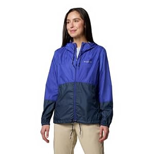 Columbia Women’s Flash Forward 2 Windbreaker, Lightweight Windbreaker Jacket, Clematis Blue/Collegiate Navy, S