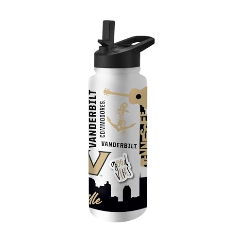 Image of Logo Brands NCAA Native 34 oz Quencher Water Bottle - | Local Icons Design | Double-Wall Insulated| Leak-Proof Lid & Built-In Straw