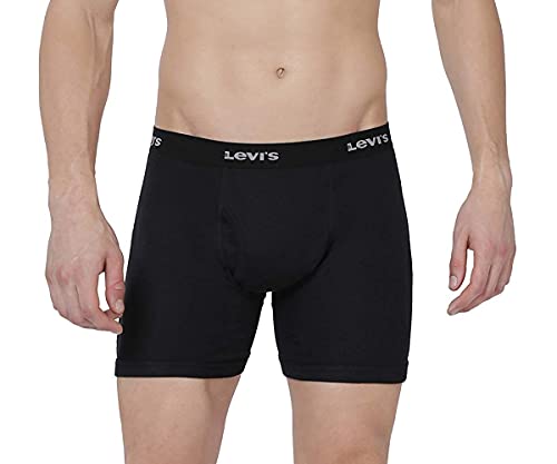 Image of Levi's 001 Classic Boxer Brief for Men | 100% Pure Cotton | Solid | Mid-Rise Men's Underwear | Anti-Roll Waistband | Durable Comfort with Extra Supportive Gusset | Functional Fly | Pack of 2