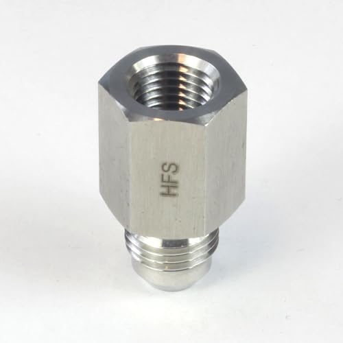 Image of HFS(R) 1 /4 inch Female NPT to 3 /8 inch Male JIC Flare Pipe Fitting Reducer Adapter Stainless Steel 304 (1 /4 inch FNPT x 3 /8 inch MJIC)