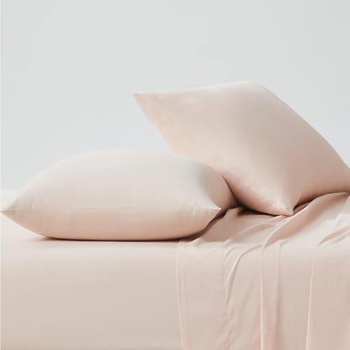 Image of Linen Closet Luxury Cotton 144 Thread Count Organic Cotton Standard Pillowcases, Set of 2, Light Pink