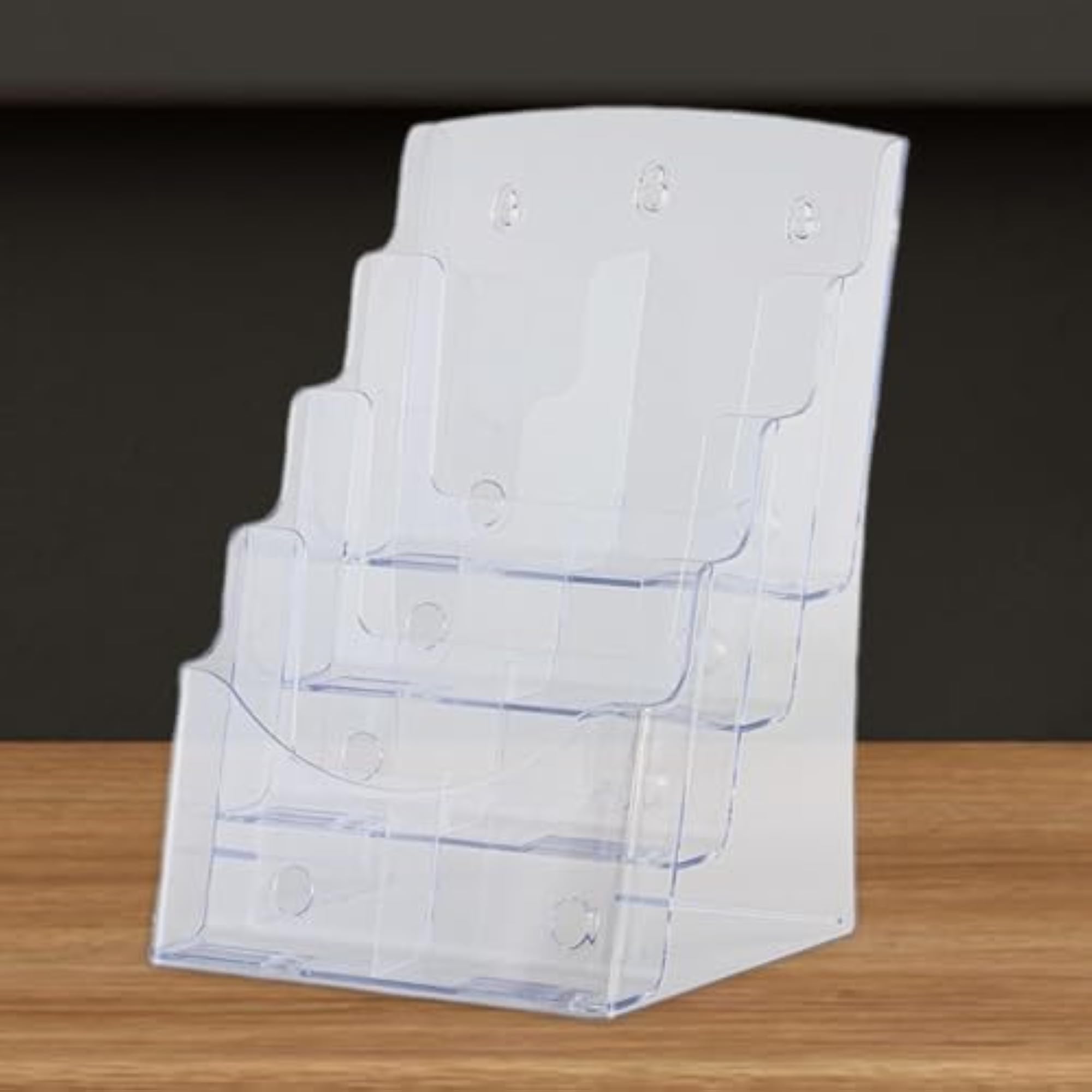 Acrylic Display Stand for Flyers & Brochures, 3-Tier Holder