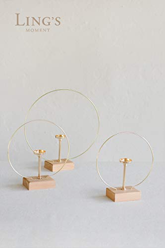Ling's Moment Handcrafted Candle Holder Hoop Wreath Centerpieces For Sweetheart Table, Head Table, Ceremony Reception Decorations (Set Of 3) #TOP4