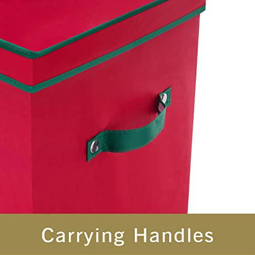 Wrapping Paper Storage Box-Holds 20 Rolls Of 39.5”Inch Gift Wrap-Upright Container, Lid, Dividers & Handles-For Holiday & Christmas Wrap By Elf Stor (Red) (Pack Of 1) #TOP3