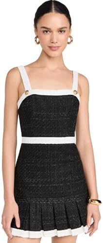 alice + olivia Women's Clarine Square Pleated Mini Dress