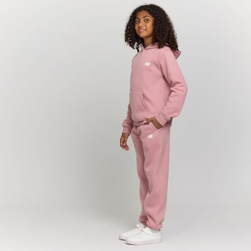 New Balance Girls Athletic 2 Piece – Soft fleece Pullover Hoodie Sweatshirt & Joggers Sweatsuit Activewear Set (4-12)3