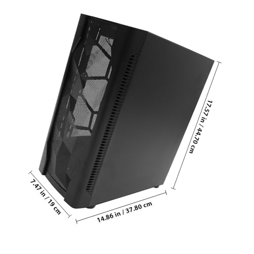 Gabinete Homoyoyo Gaming para Computadora ATX con Panel Lateral de Vidrio Templado y Enfriamiento Líquido, Color Negro miniatura 2