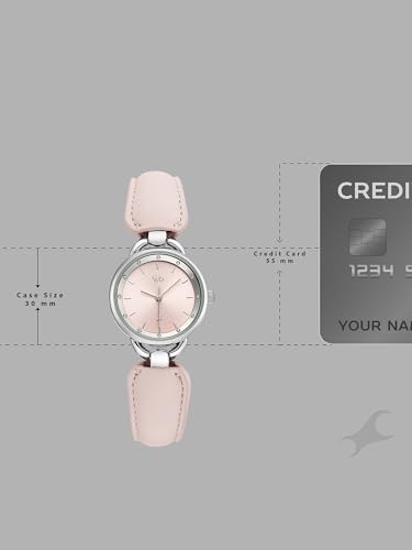 Image of Fastrack Vyb Muse with Quartz Analog Pink Dial Steel PU Leather & Alloy Strap Watch for Girls - FV60114SD01W