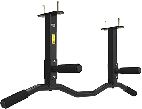 Barra de dominadas para Entrenamiento físico para Hombres y Mujeres, Barra de dominadas ergonómica para Montar en el Techo con 4 Posiciones de Agarre, Barra de dominadas multifunci(Curvo)