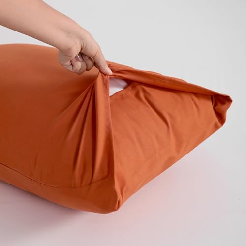 FLXXIE Microfiber Pillow Cases Standard Size, Soft Pillowcases with Envelope Closure, Wrinkle, Stain Resistant Pillow Covers, 20x26, Burnt Orange