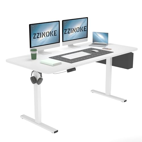 ZZINOKE Bureau Électrique Réglable en Hauteur, 160 x 80cm, Bureau...