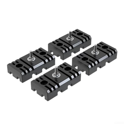 Lot de 4 bases d'amortissement pour pompe à chaleur avec niveau d'esprit intégré – Supports anti-vibrations en caoutchouc robuste, capacité de 320 kg, résistant aux UV pour climatiseurs, extérieur (B)