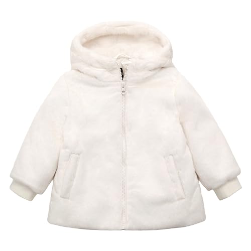 Rokka&Rolla Toddler Girls' Fuzzy Mini Fur Jacket Winter Puffer Coat (2T-5T)