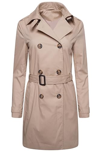 Elle Tina Trench à double boutonnage idéal pour vos sorties en ville