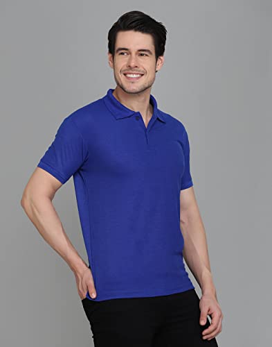 Image of INKKR Men's Polo Neck Half Sleeve Cotton Blend Regular Fit T-Shirt With Pocket